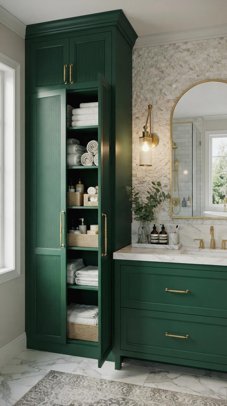 11. Statement Bathroom Vanity With Tall Storage