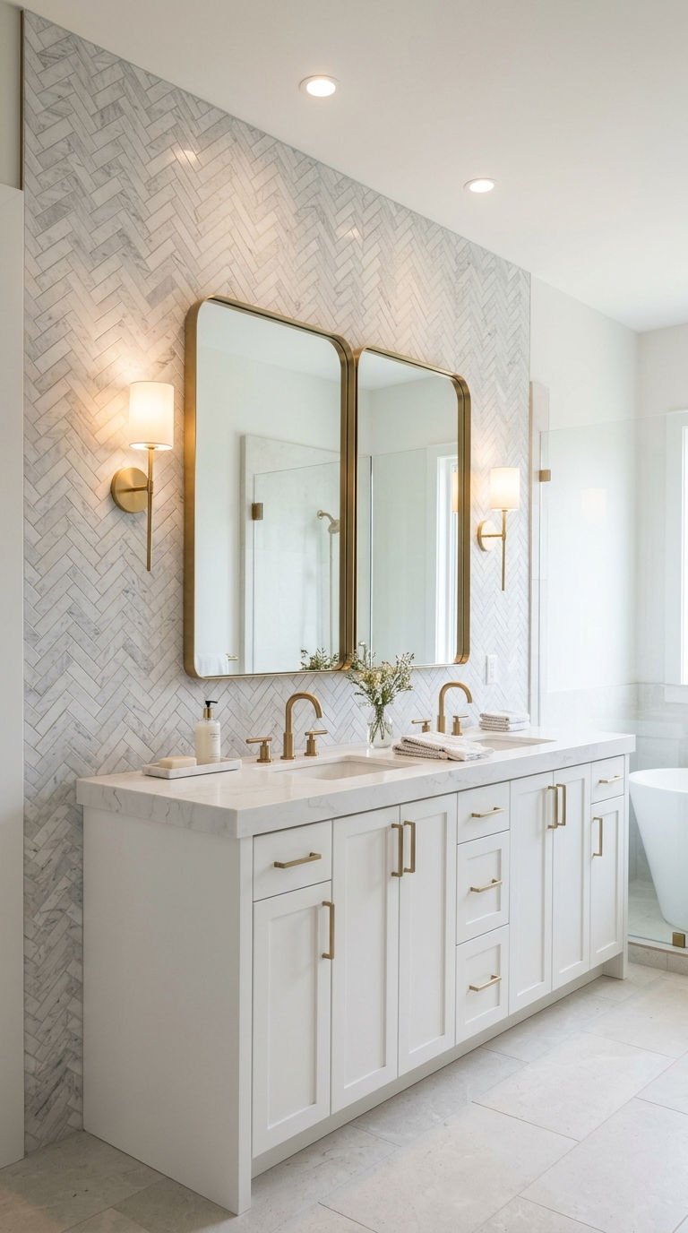18 Bathroom Accent Wall Ideas That Actually Work 6 6. Statement Tile Accent Walls