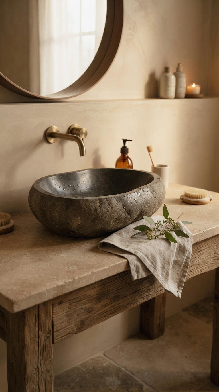 2. Stone Vessel Sink Spa Vibes