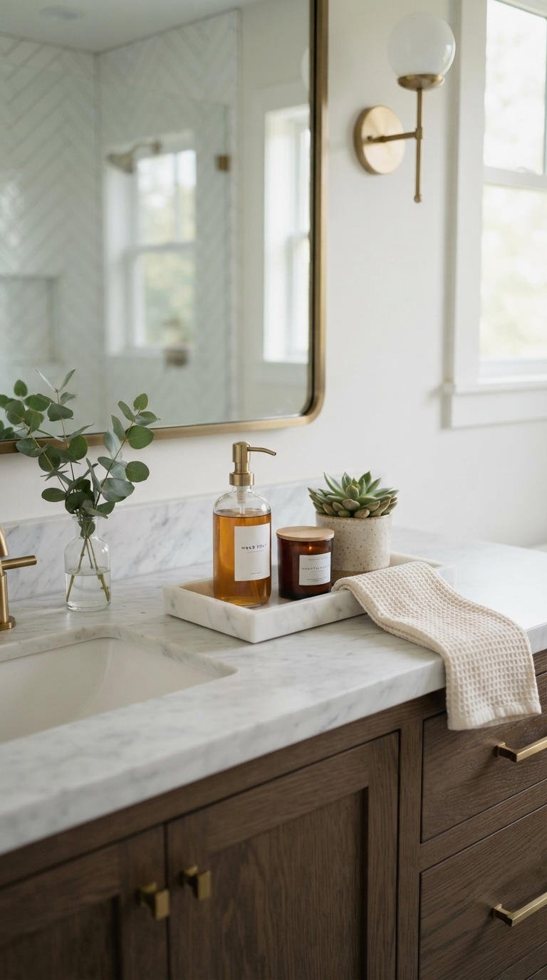 22. Stylish Single Sink Vanity Decor