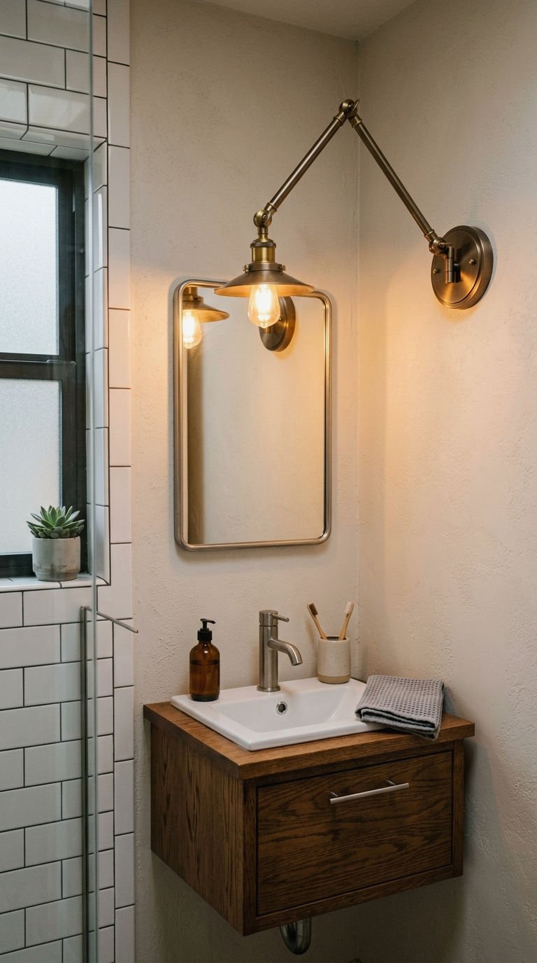15. Swing Arm Wall Lights for Bathrooms