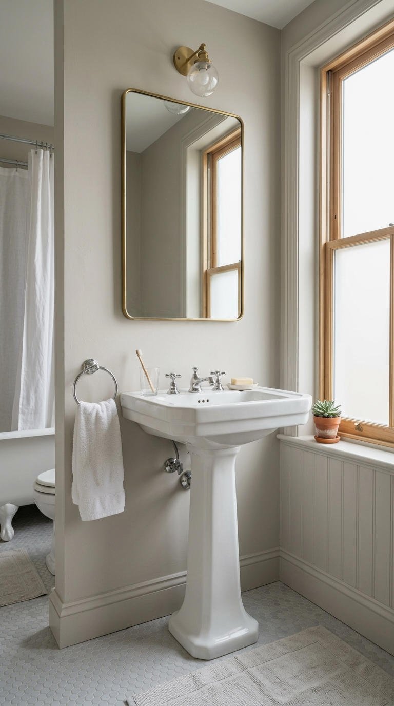 22. Tall Pedestal Sink for Small Baths