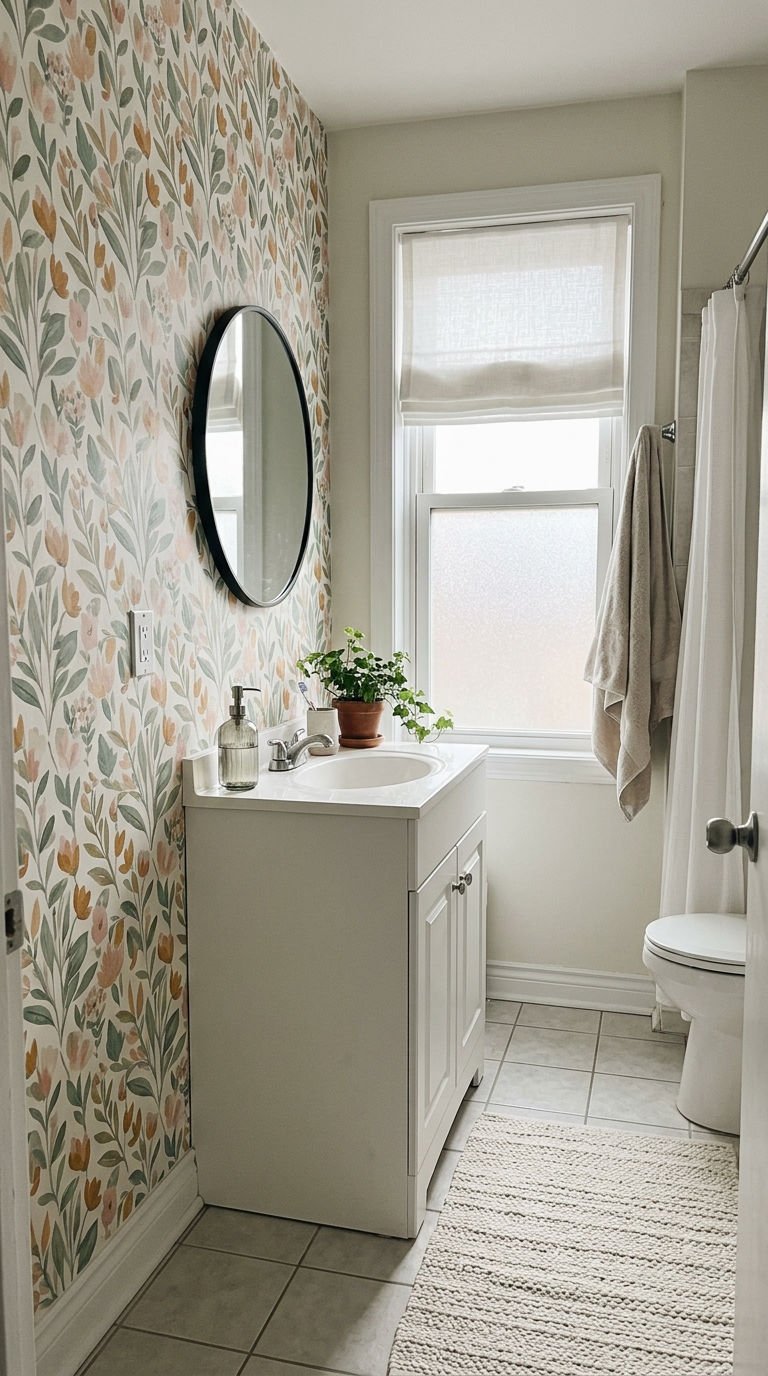 10. Temporary Wallpaper for Rental Bathrooms