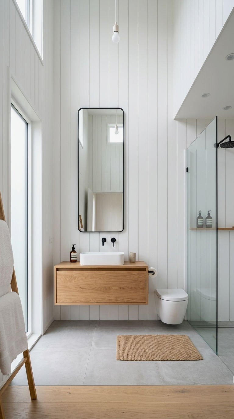 15. Vertical Shiplap Bathroom Walls
