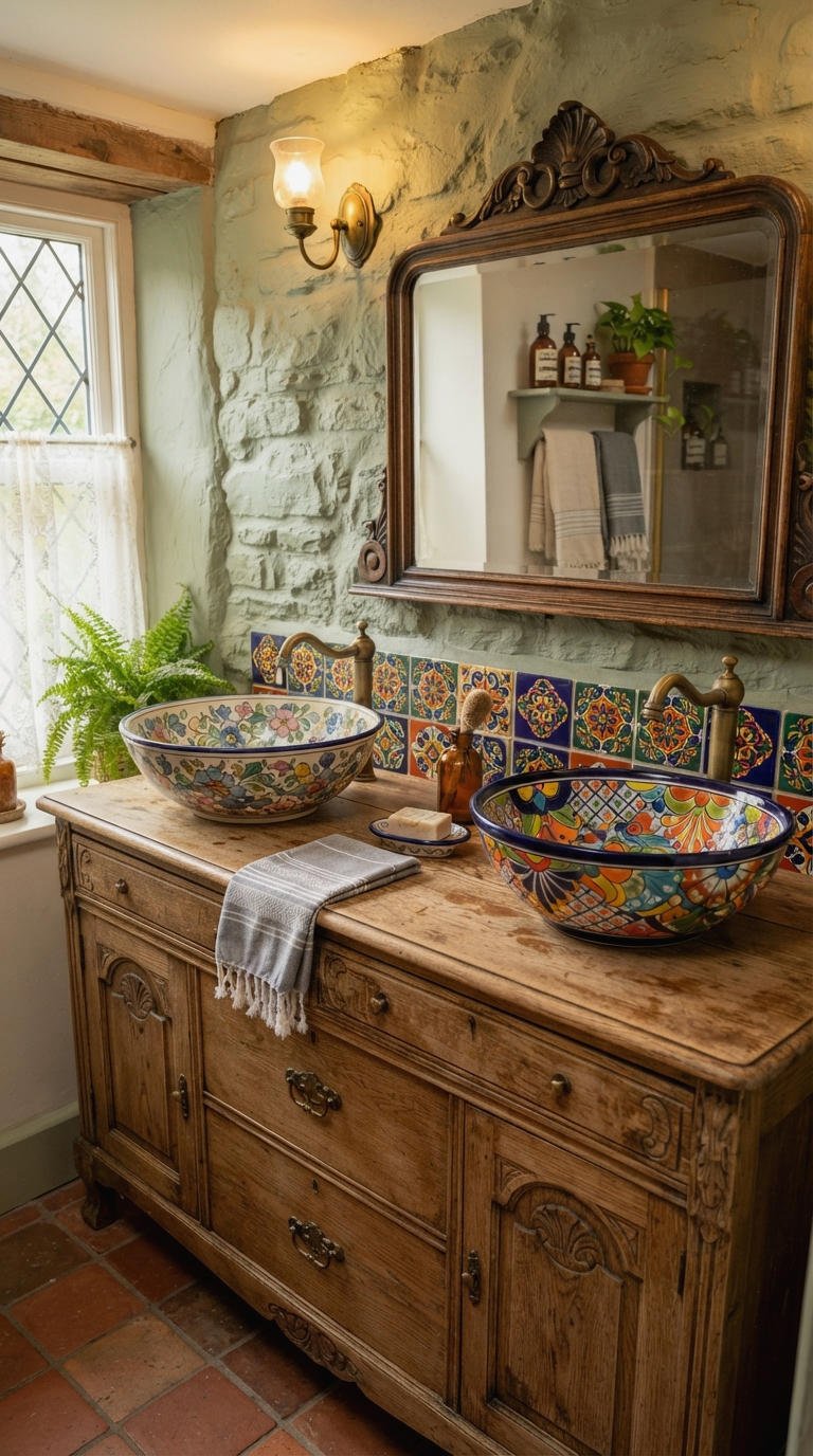 26. Vintage Porcelain Bowl Bathroom Sink