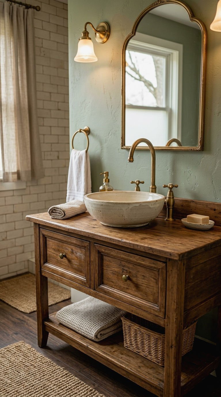 15. Vintage Vanity With Real Sink