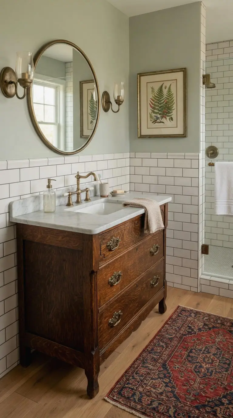 22. Vintage and Antique Wood Vanity