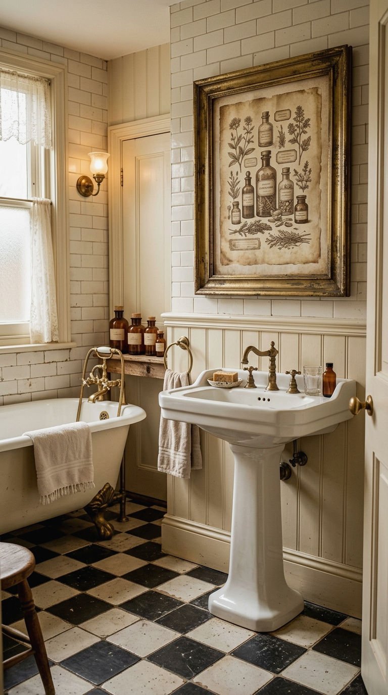 11. Vintage and Retro Bathroom Art