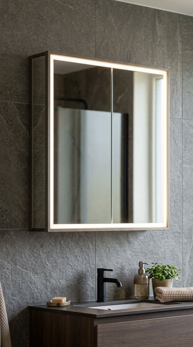 22 Bathroom Wall Sconce Picks That Actually Make Sense 21 21. Wall Cabinets With Built In Lighting