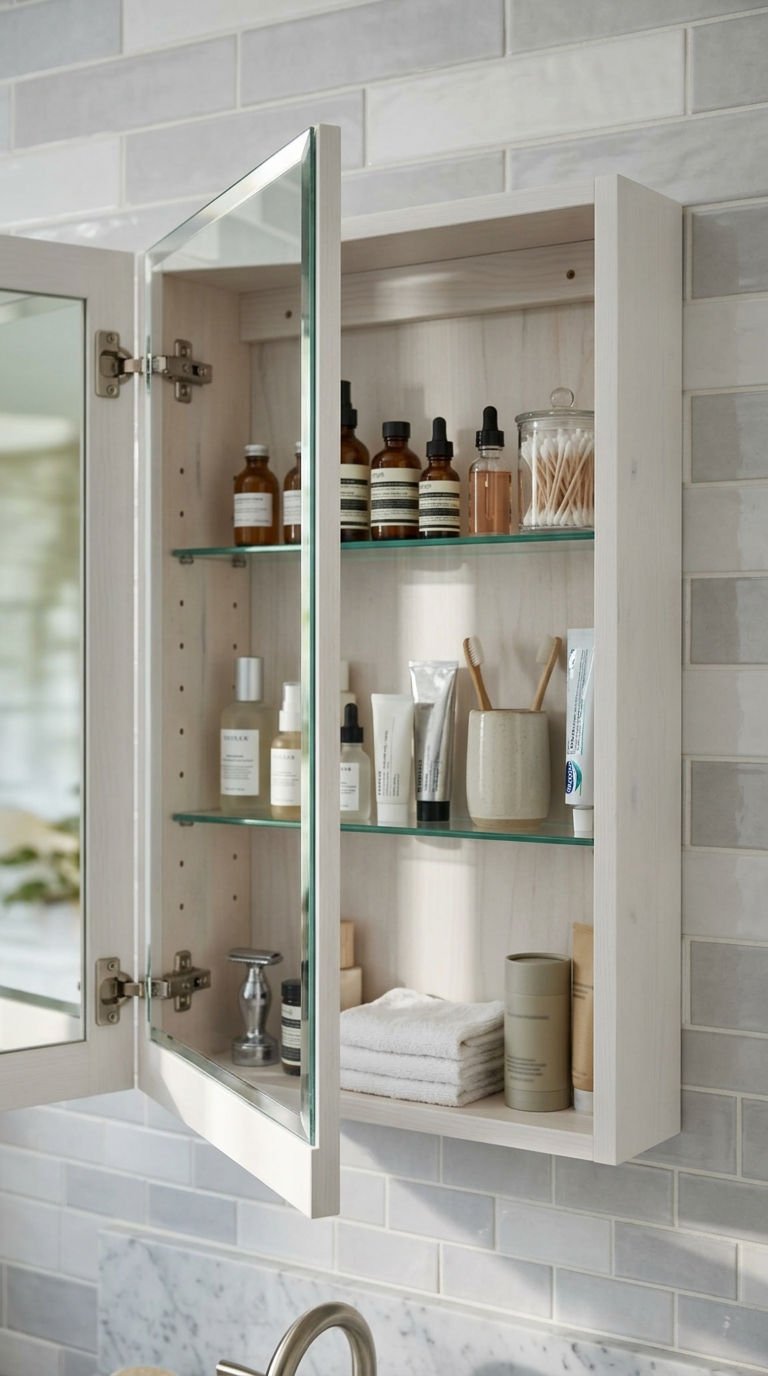 24 Bathroom Wall Shelves Ideas That Will Transform Your Space 19 19. Wall Cabinets With Built In Shelves