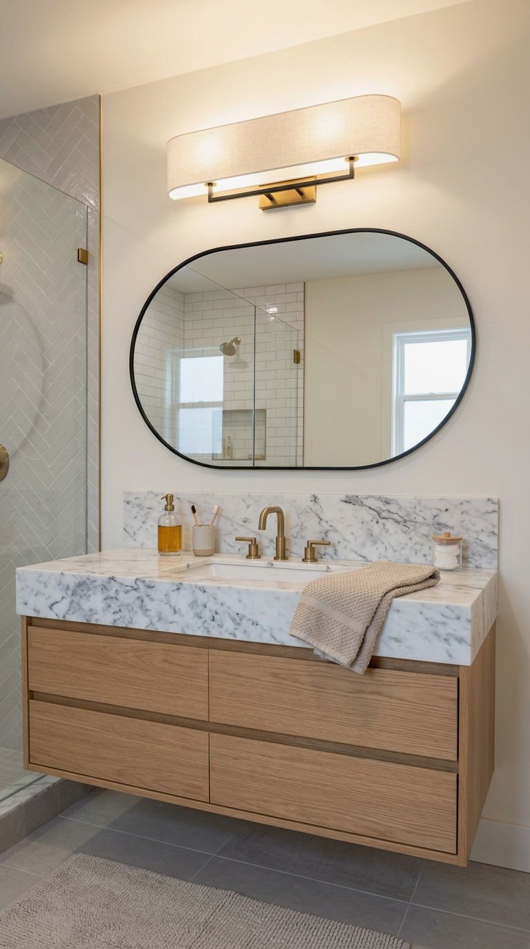 1. Wall Lights Placed Above the Mirror