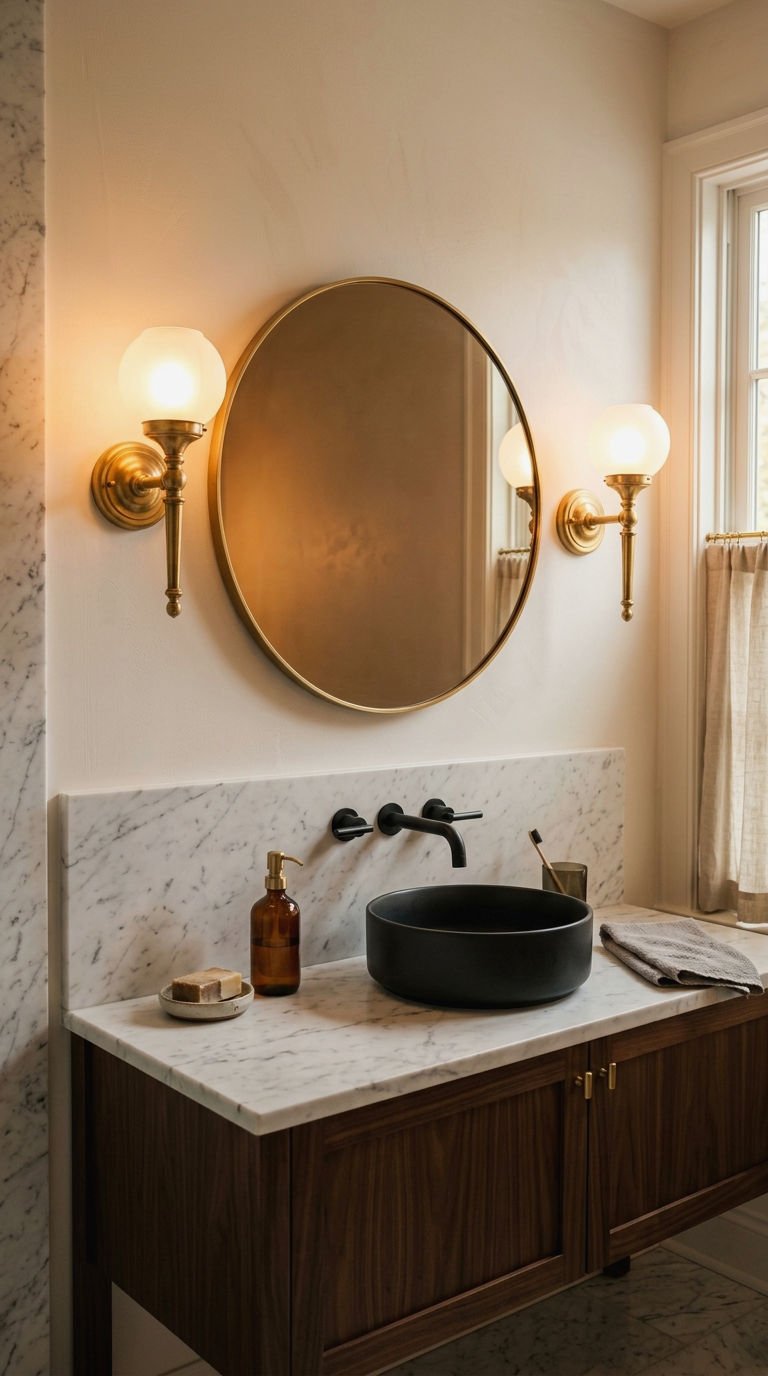 3. Wall Sconces Beside Bathroom Mirrors