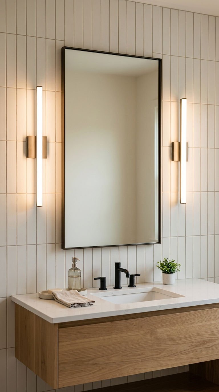 22 Bathroom Wall Sconce Picks That Actually Make Sense 5 5. Wall Sconces Placed Beside Mirrors