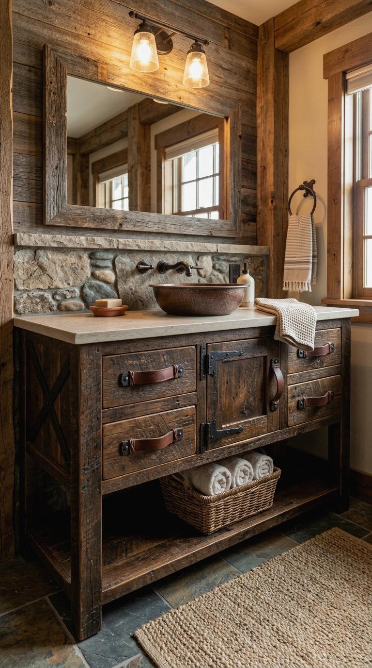 21. Western Style Bathroom Vanity Look