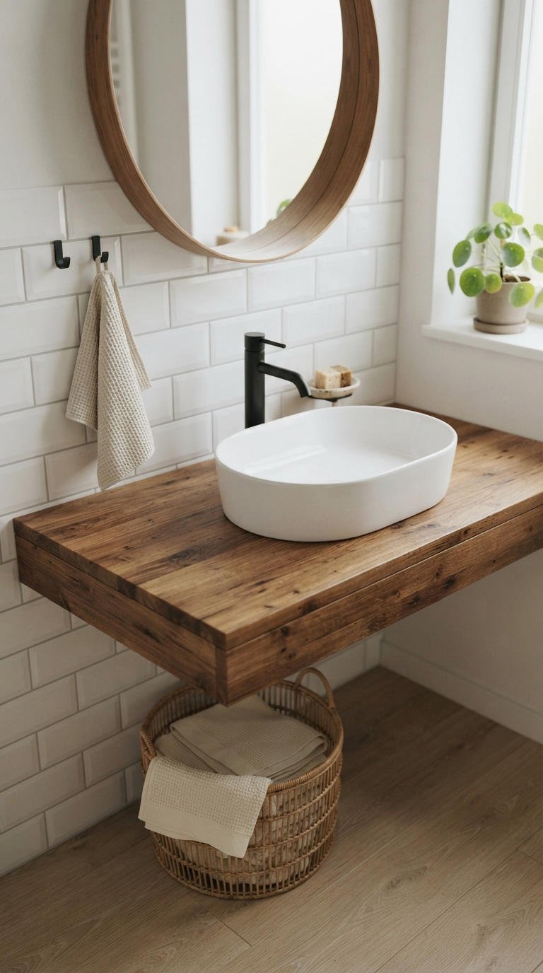 15. Wood Countertop Vessel Sink Combo