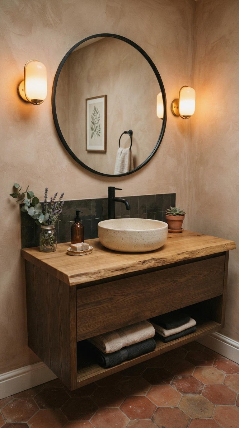 26. Wood Top Vanity with Bowl Sink