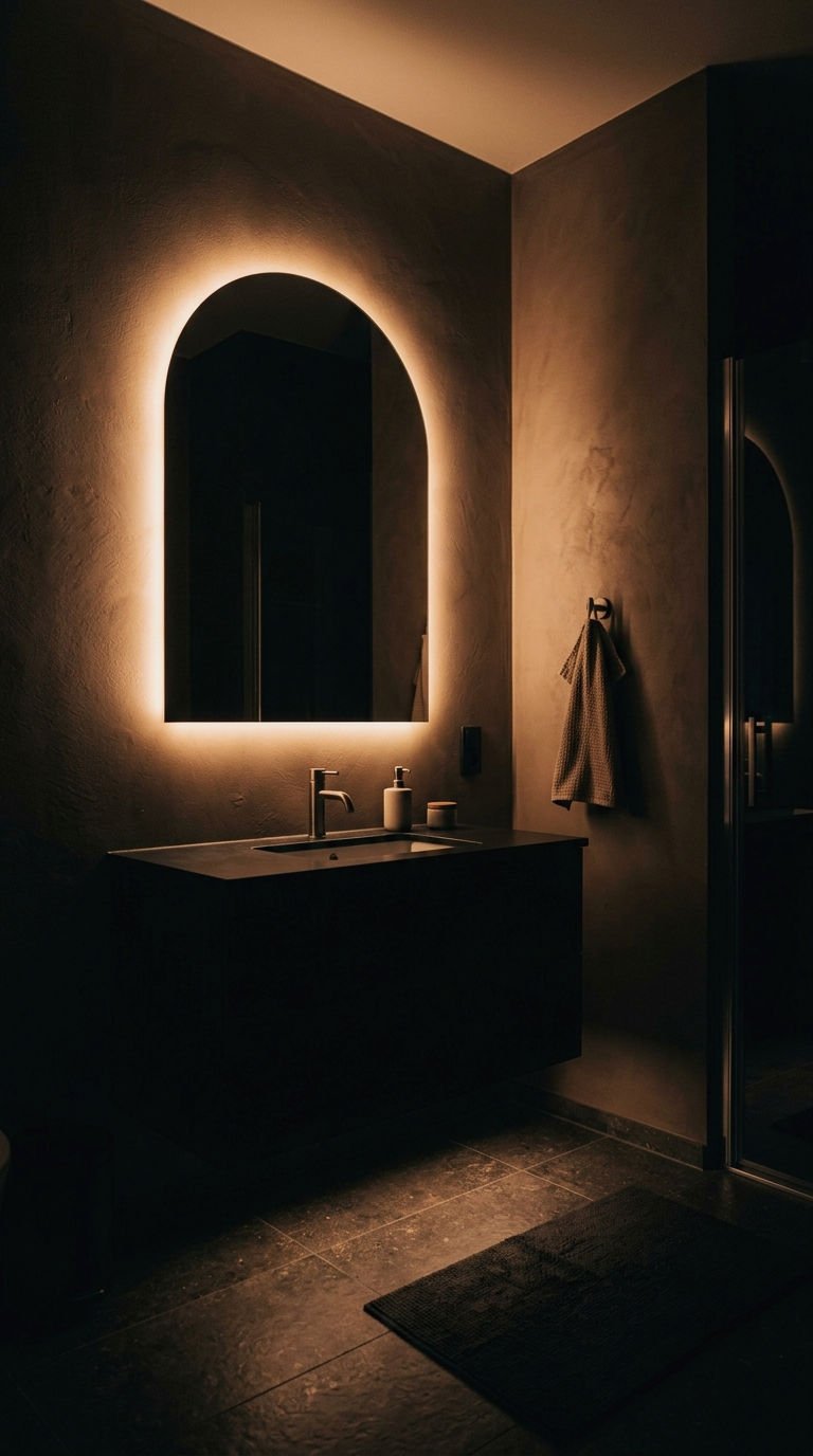 20. Arched Mirror Night Light Glow