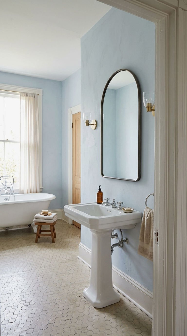 17. Arched Mirror in Bathroom Placement