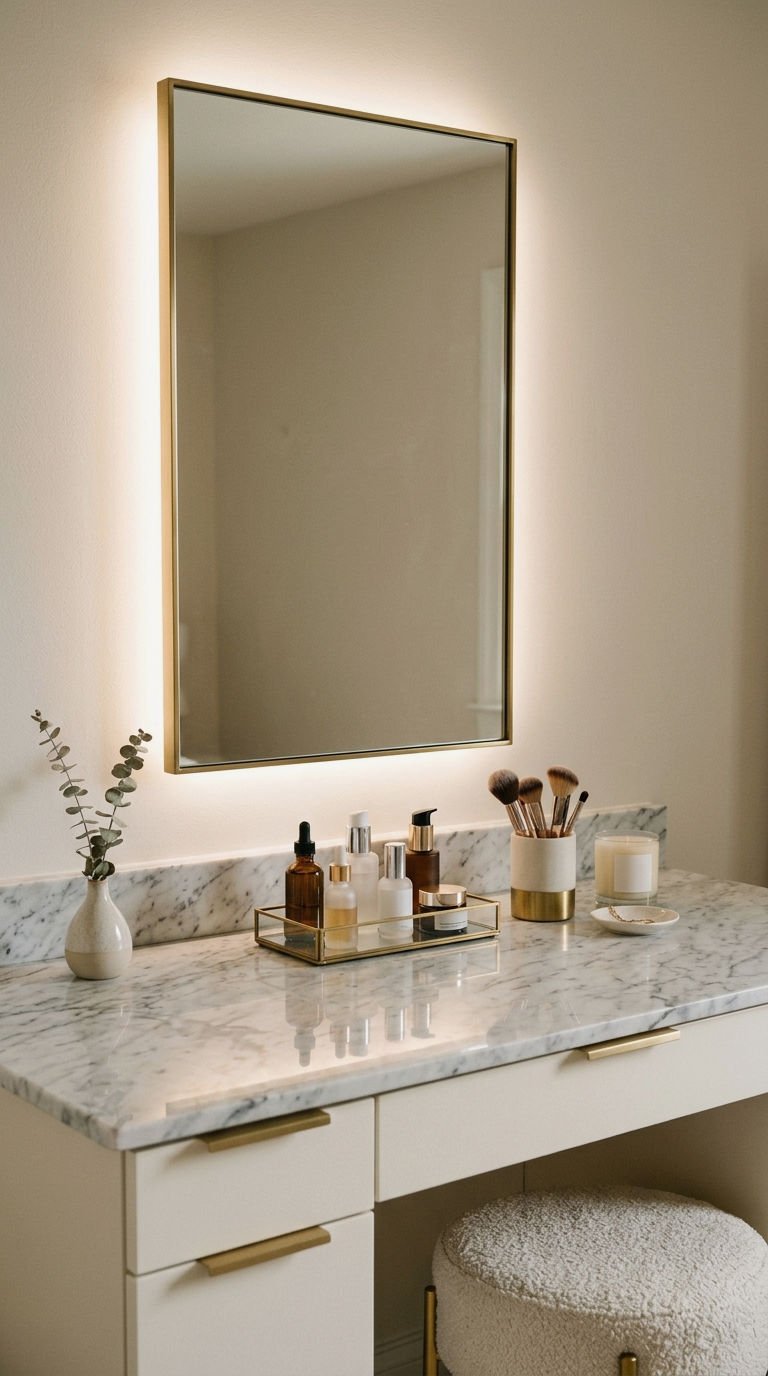 3. Backlit Vanity Mirror With Defogger
