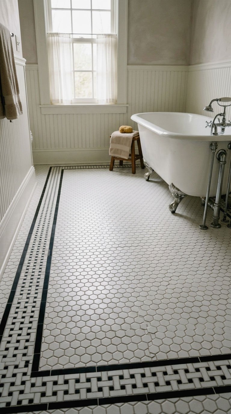21. Basketweave Border Tile Detail