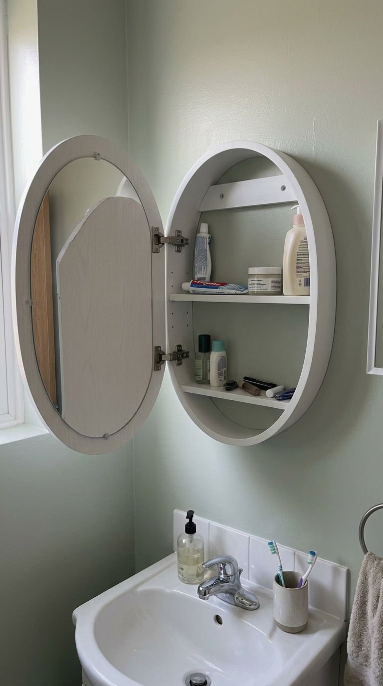 20. Budget Friendly Oval Cabinet Mirror