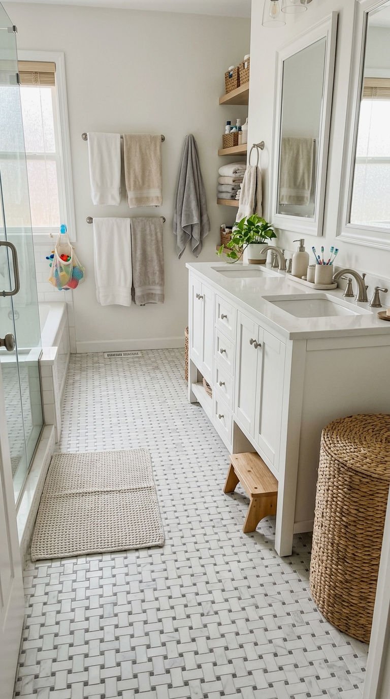 17. Budget Porcelain Basketweave Look