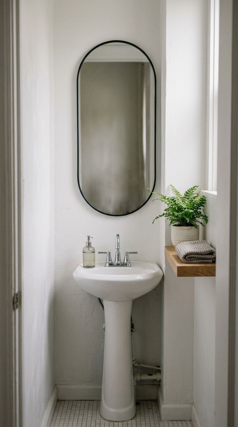 14. Capsule Mirror for Small Bathrooms