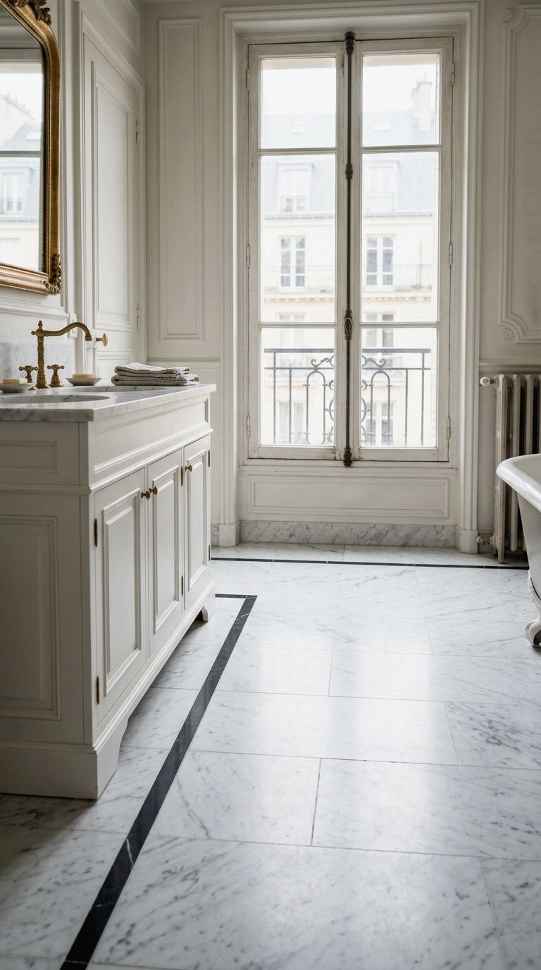 13. Carrara Marble with Black Border Inlay