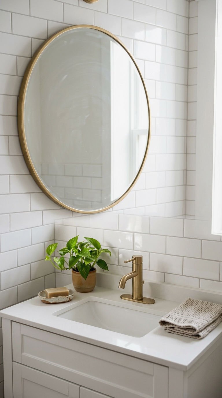 1. Cheap Round Mirror With Gold Frame