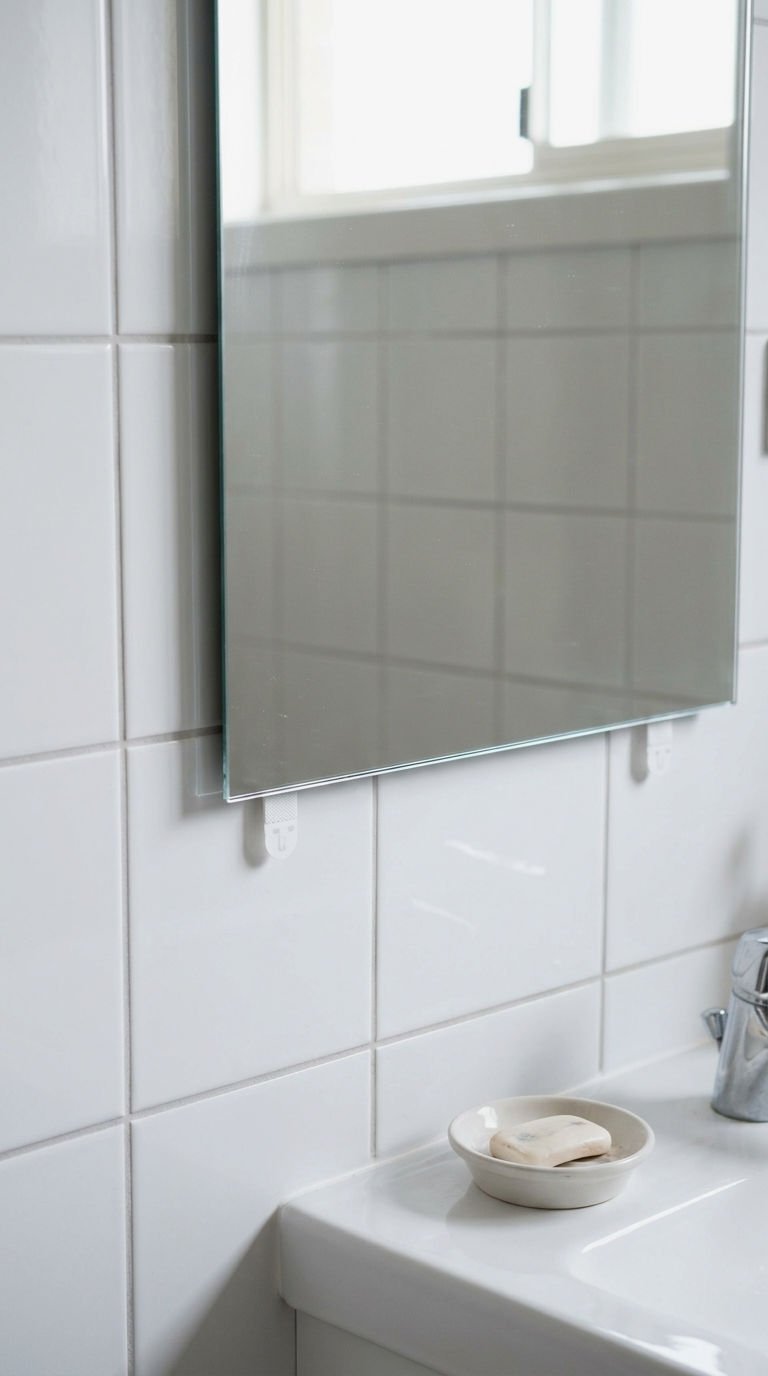 1. Command Strip Bathroom Mirror Hack