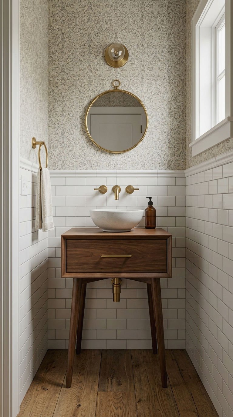 12. Compact 24 Inch Mid Century Vanity