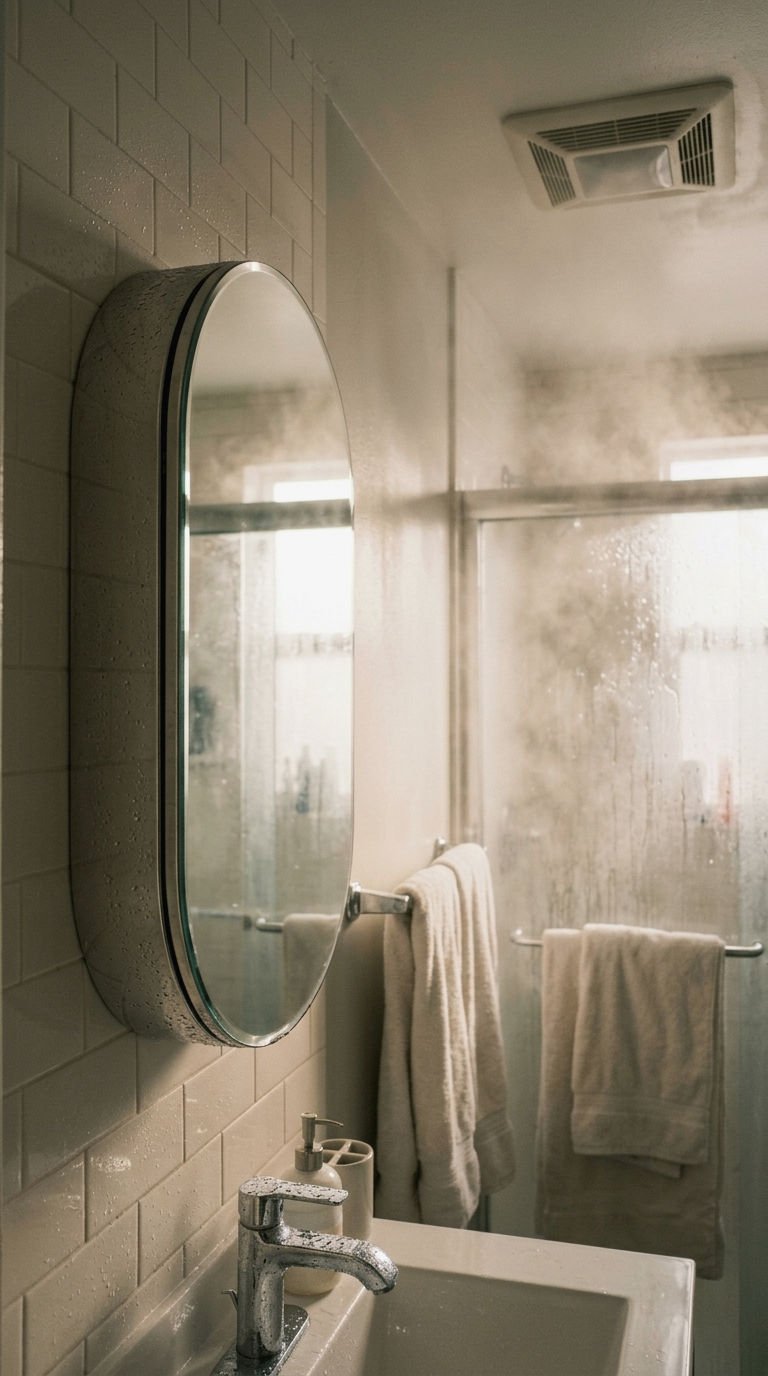 17. Defogging Oval Cabinet for Steamy Showers