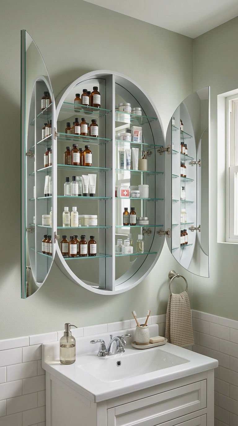 15. Double Door Oval Medicine Cabinet