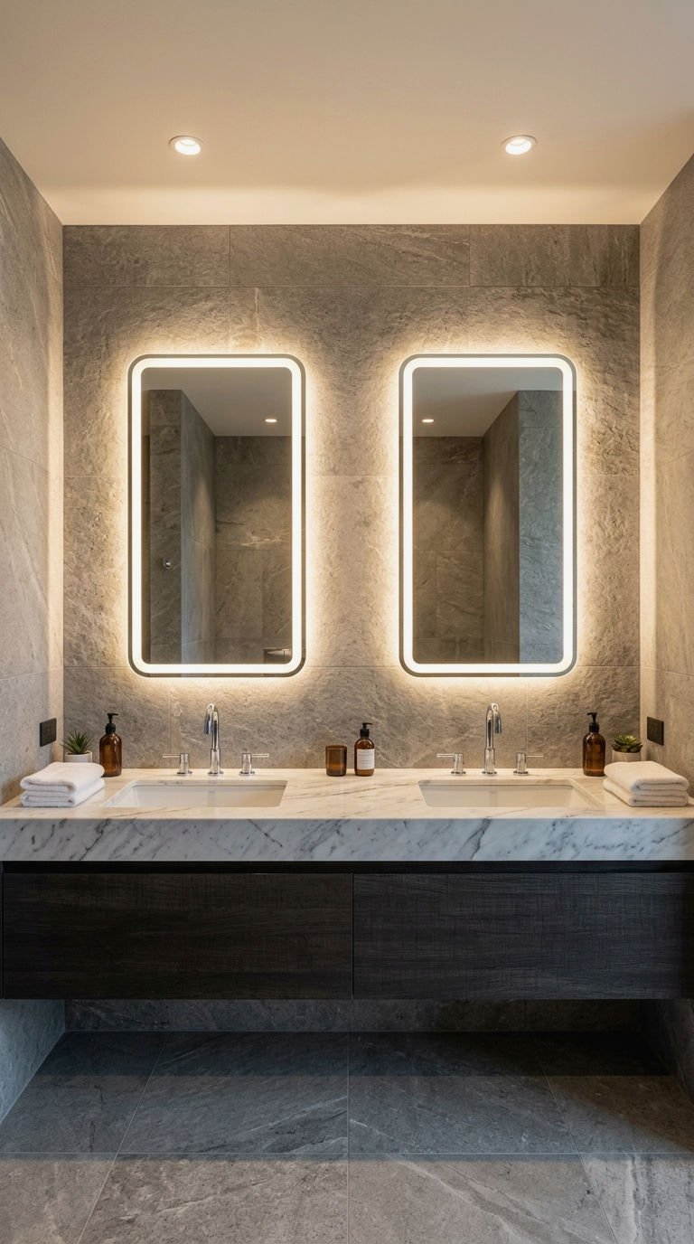 18. Double LED Mirror for Shared Vanities