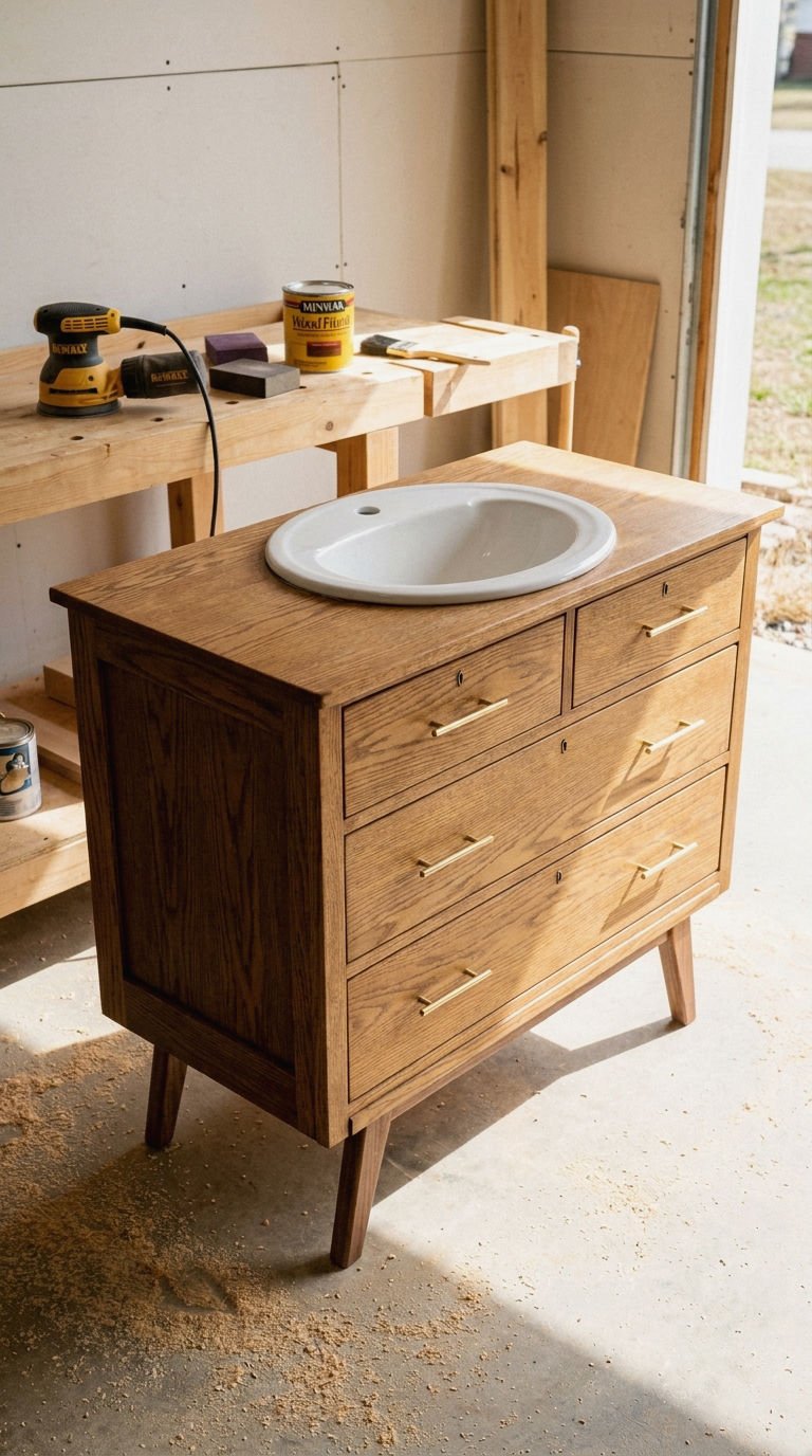 6. Easy DIY Mid Century Vanity