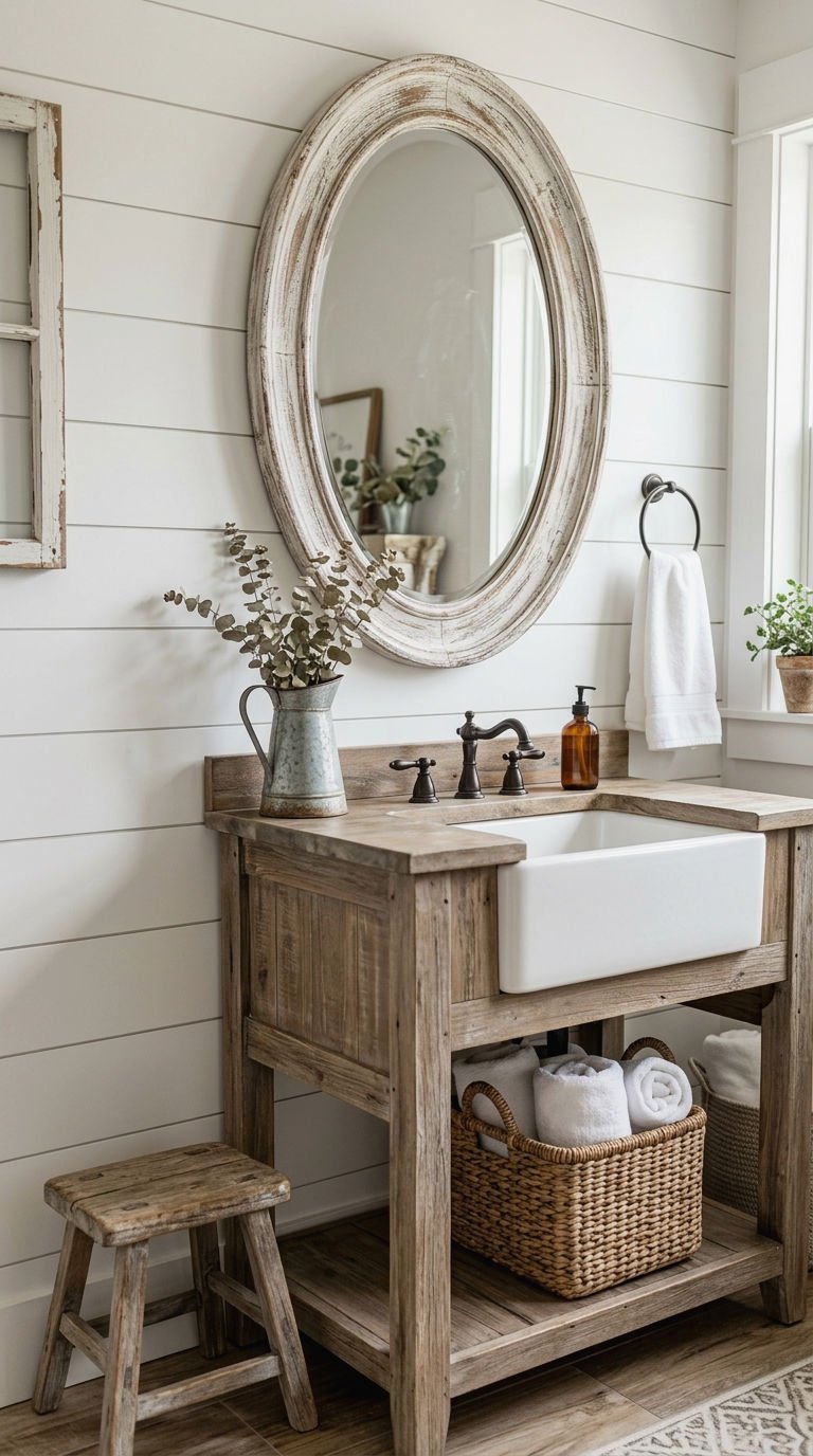 12. Farmhouse Oval Medicine Cabinet Mirror