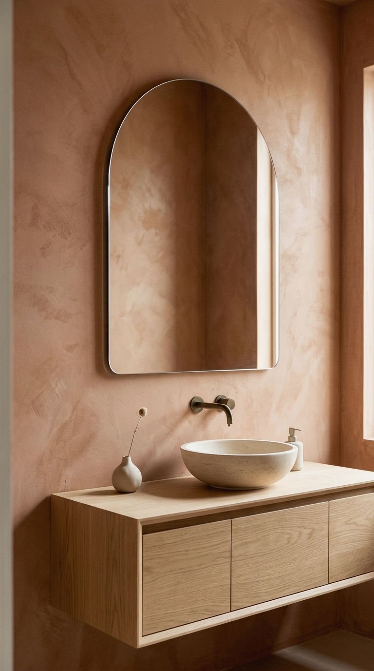 11. Frameless Arched Bathroom Mirror Looks