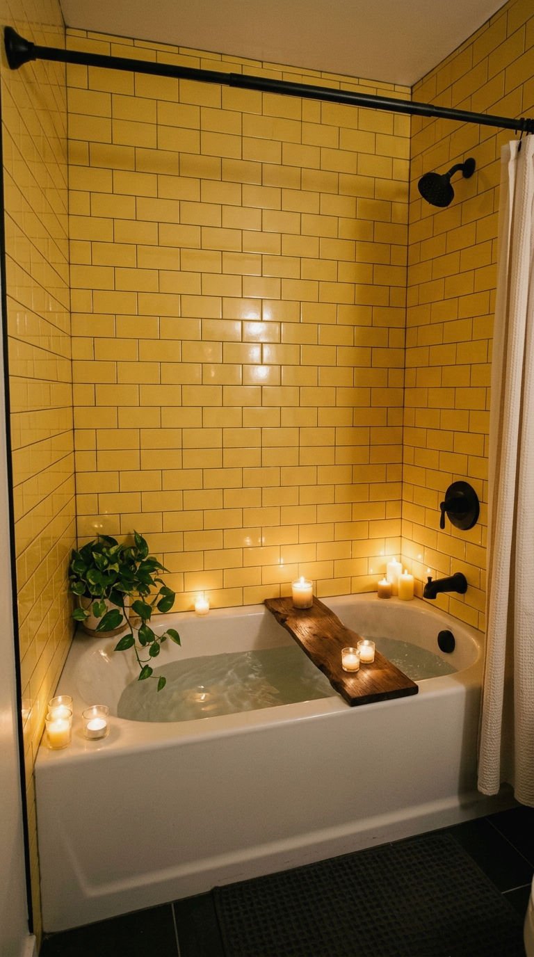 9. Glossy Canary Yellow Tub Surround