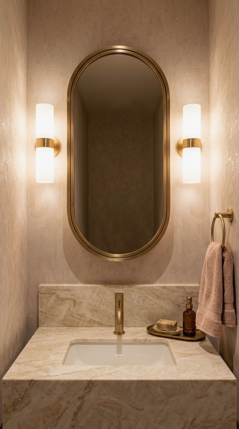 5. Gold Framed Oval Medicine Cabinet