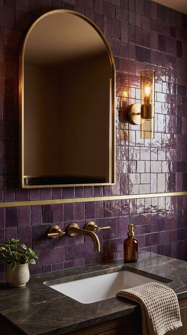 14. Gold Trim With Purple Tile