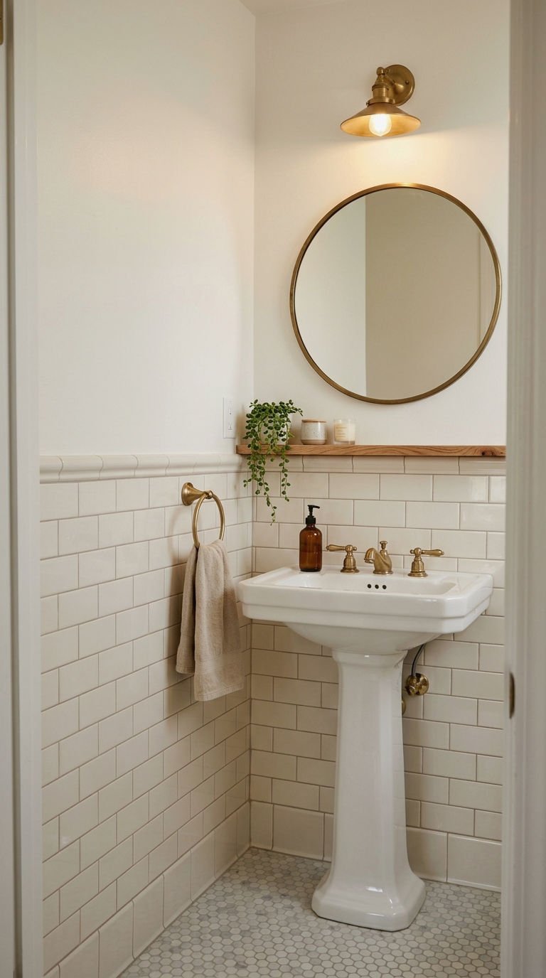 8. Half-Height Subway Tile Wainscoting