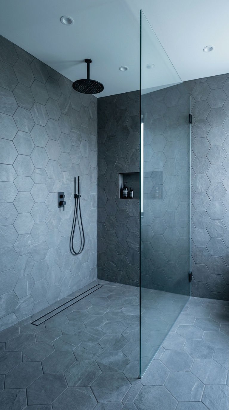 19. Hexagon Tile Wet Room Floor
