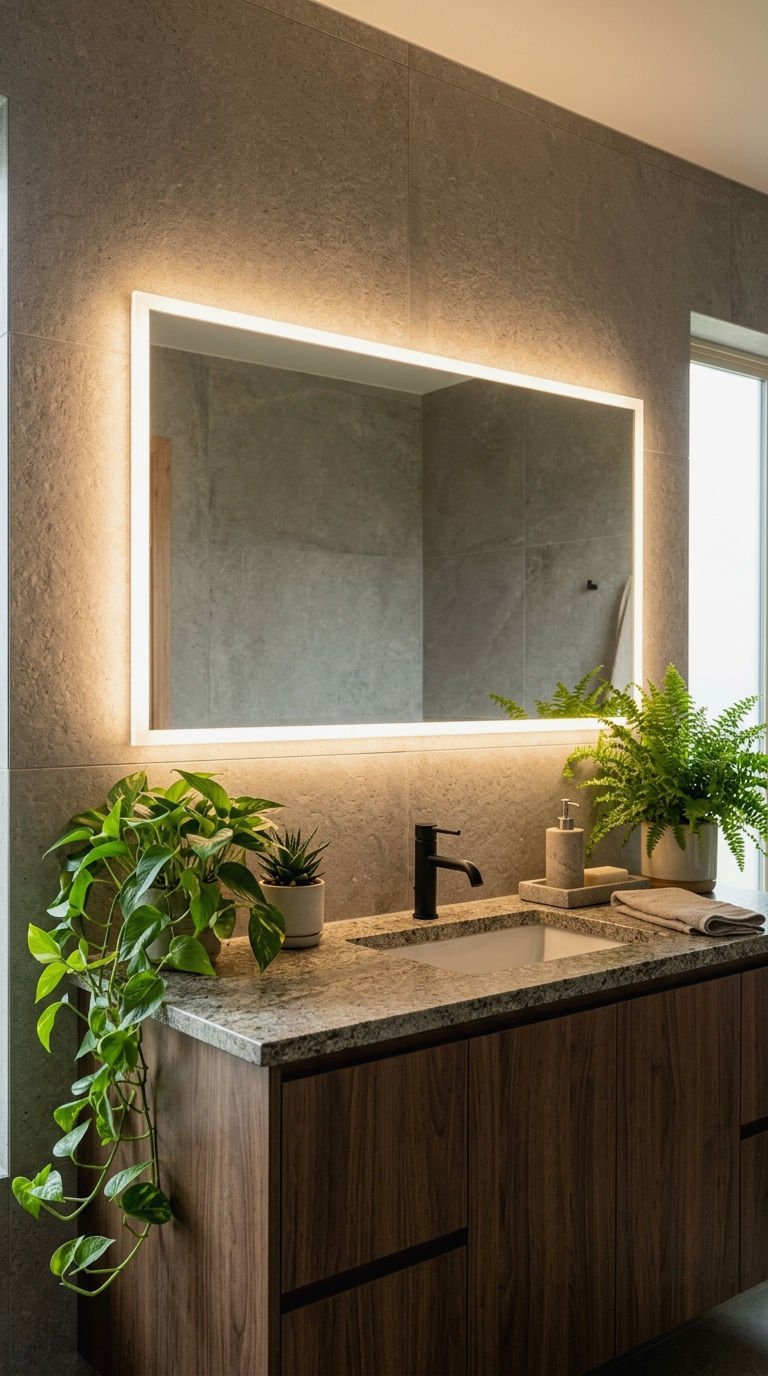 13. Horizontal Rectangle Mirror Over Sink