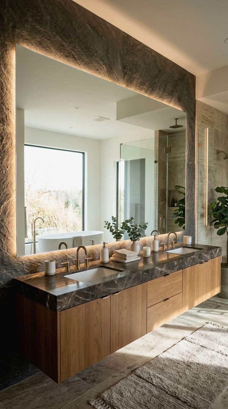 10. Large Wall Mounted Backlit Mirror