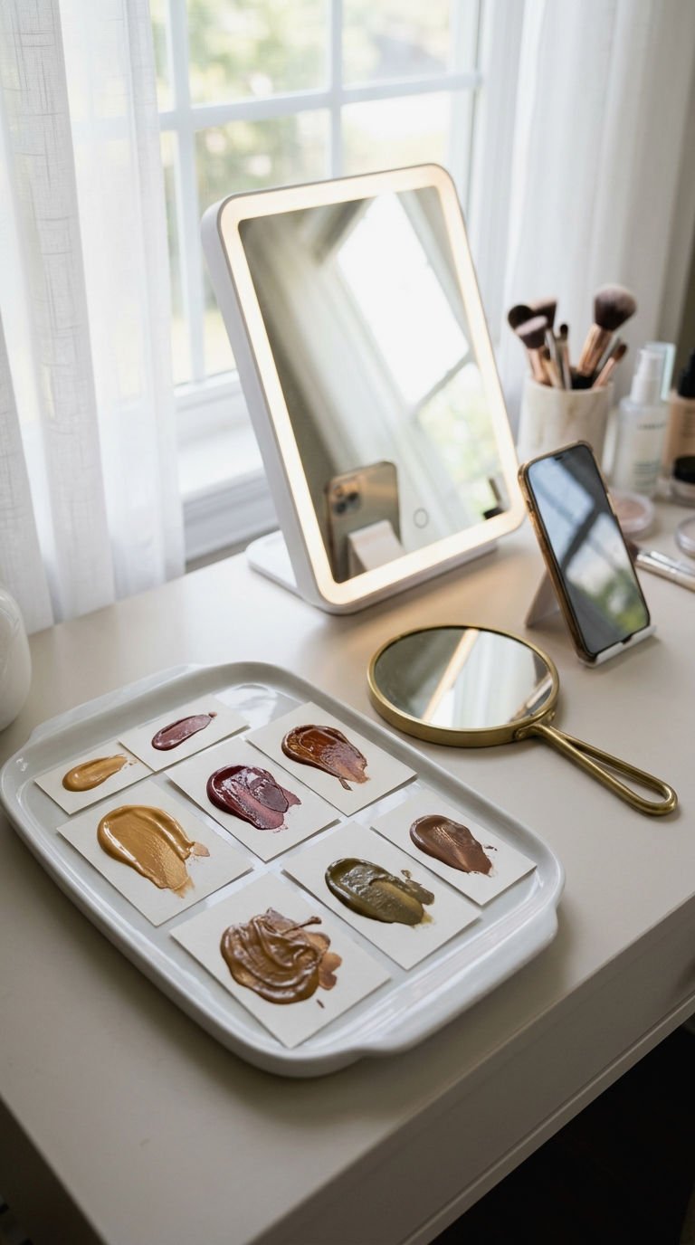 20 Makeup Mirror Lighting Ideas for Deep Skin Tones That Show True Color 13 13. Lighting to Spot True Undertones