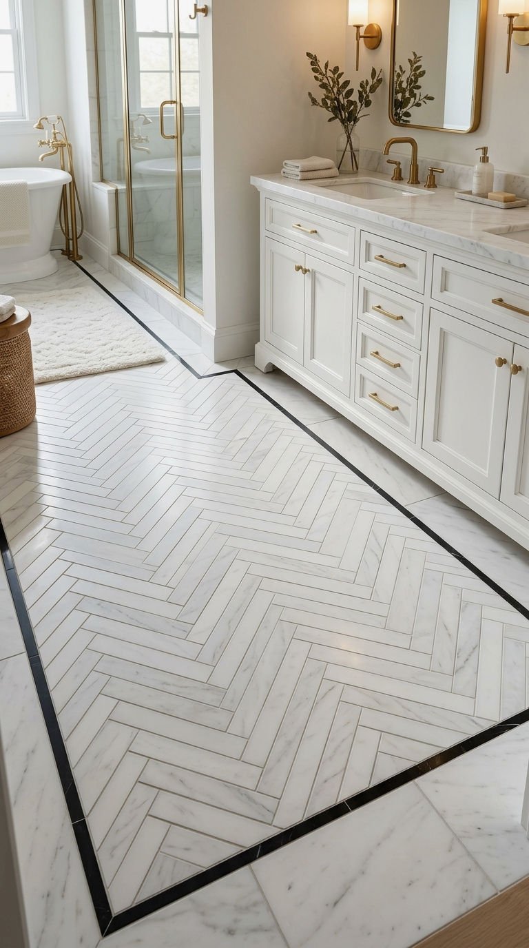 6. Marble Look Herringbone Pattern