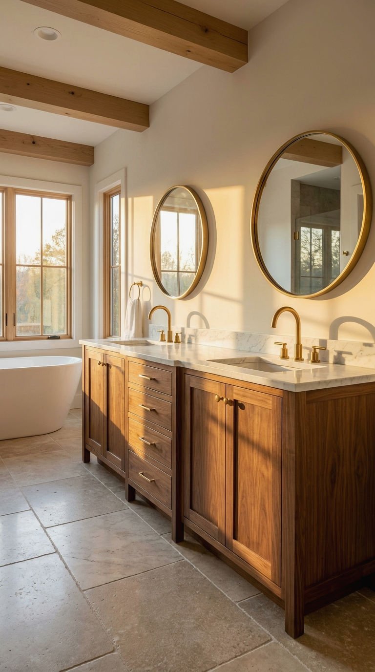 2. Mid Century Double Sink Vanity Layouts