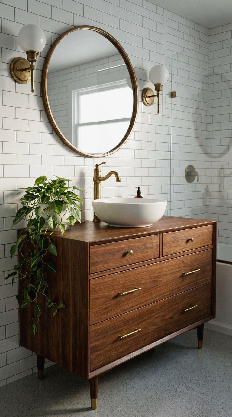 19. Mid Century Dresser Turned Vanity