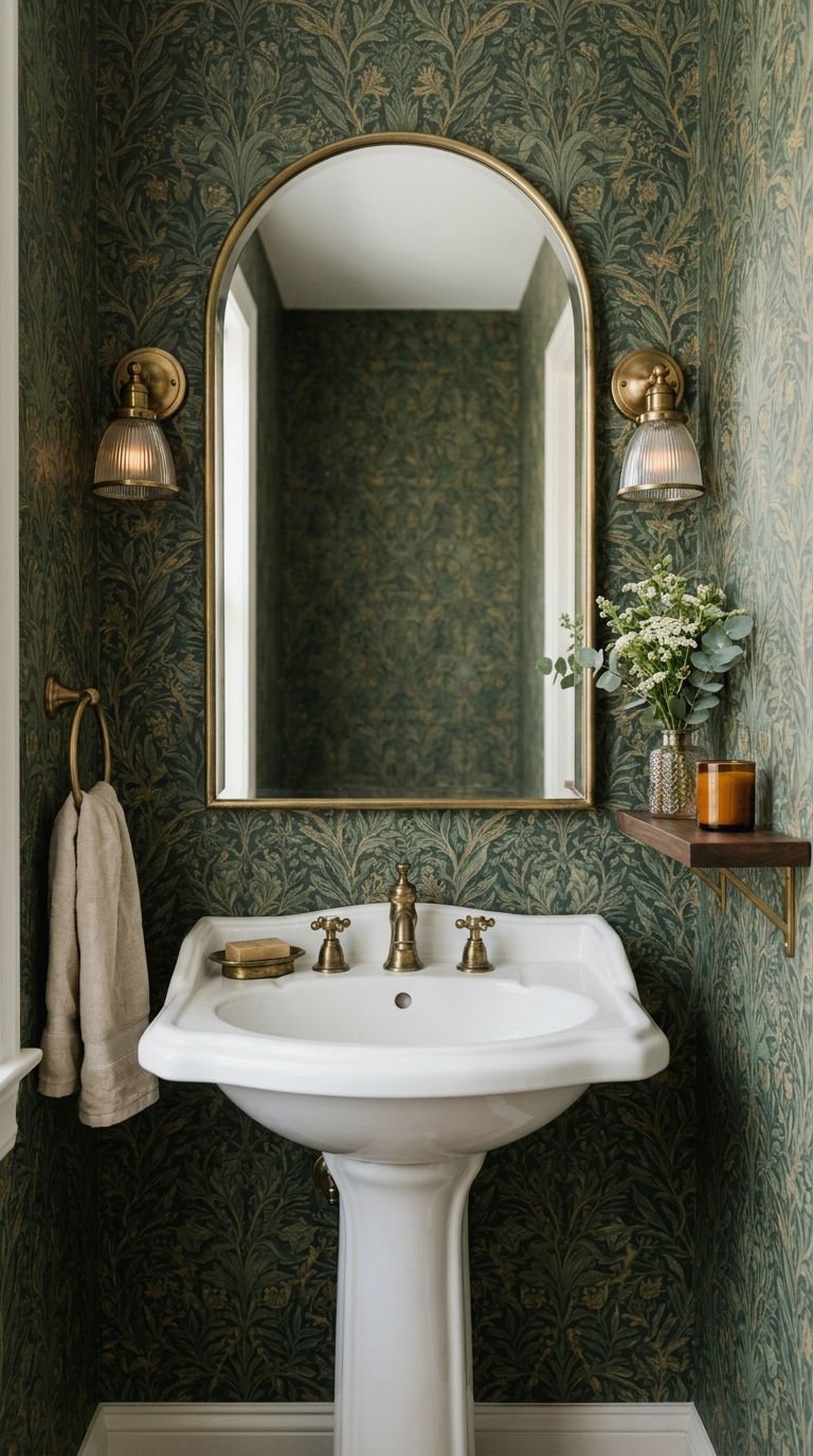 23. Mirror Over Pedestal Sink Powder Room