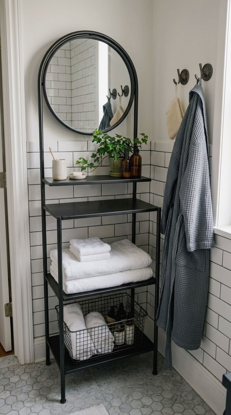 22. Mirror and Towel Rack Combo
